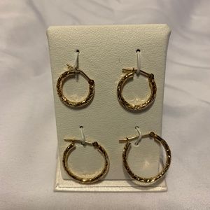 14KT GOLD Hallow hoop Earrings